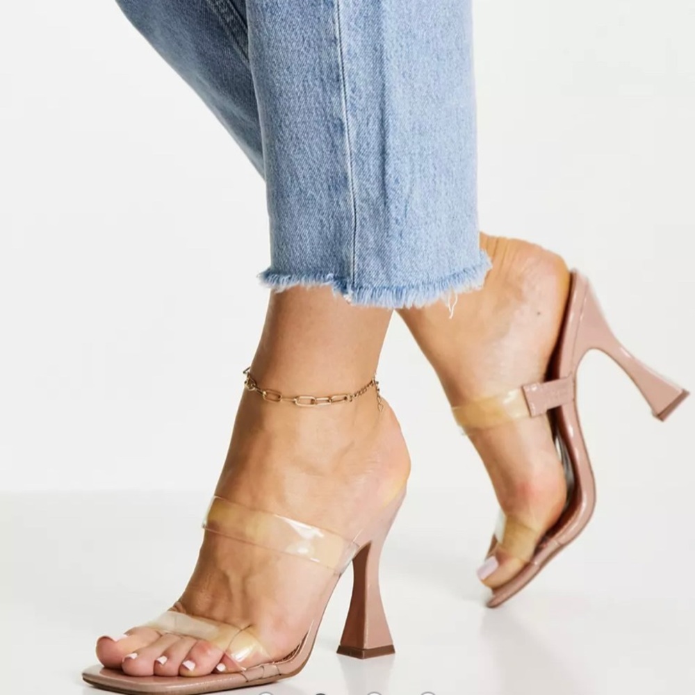 New, never worn! ASOS clear mule heel, NEVER WORN. New, size 8